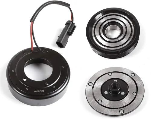 Miniatura 2 de Kit de embrague de compresor de CA para cubo de bobina de polea (7 poleas de ranura, rodamiento, bobina, placa) se adapta a 1996-2002 para Dodge RAM