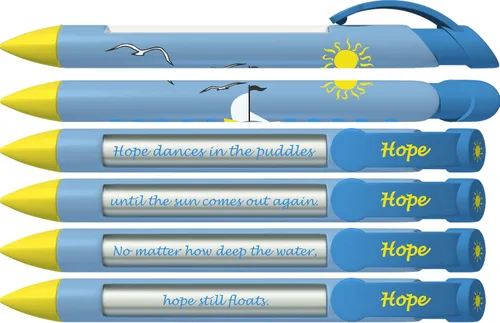 Miniatura 3 de Greeting Pen Bolígrafos inspiradores y motivacionales: confort/aliento/Hope Trio - Juego de 6 bolígrafos giratorios (36000)