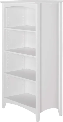 Miniatura 4 de Camaflexi Estantería estilo Shaker de 4 estantes, madera maciza, 48 pulgadas de alto, estantería ajustable, parte trasera cerrada, estantería