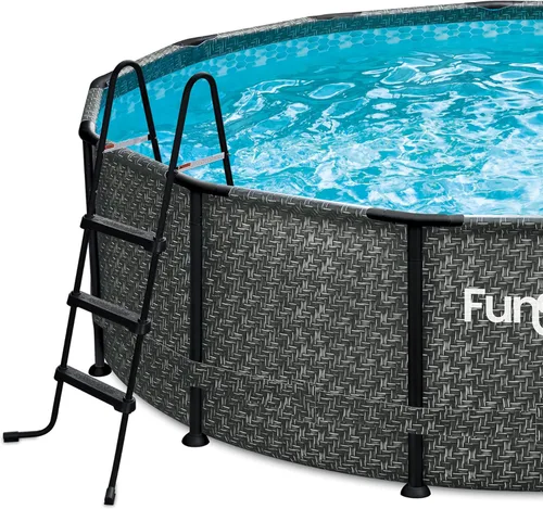 Miniatura 7 de Funsicle SureStep - Escalera de piscina de acero ligero de 3 escalones para exteriores con pies antideslizantes para uso en exteriores, color negro