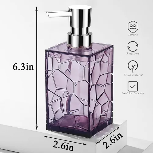 Miniatura 5 de Dispensador de jabón de manos, botellas de bomba de líquido de plástico acrílico transparente recargables dispensador de loción para decoración