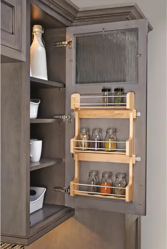 Miniatura 3 de Rev-A-Shelf 18" Organizador de estantes extraíbles de 3 niveles para gabinetes de cocina, estante para especias y condimentos de almacenamiento