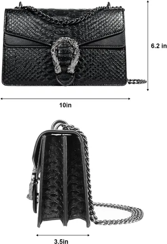 Miniatura 7 de HELFNE Bolsos de noche y embragues para mujer, bolsos cruzados de moda con cadena, bolsos de mano, lindos bolsos veganos y bolso de hombro