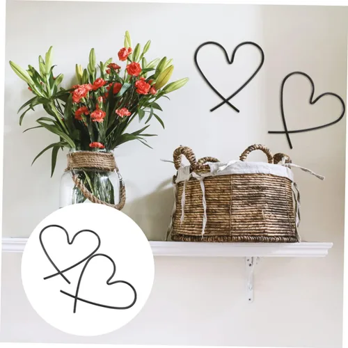 Miniatura 5 de Beavorty Decoración de pared de metal con forma de corazón, 3 piezas, arte bohemio para dormitorio