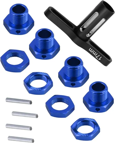 Miniatura 7 de Pieza de mejoras para 1/8 Typhon 4x4 3S BLX 1/10 Big Rock v3, tuerca de rueda de aluminio y rueda hexagonal y ranuras, llave de rueda Hops Up