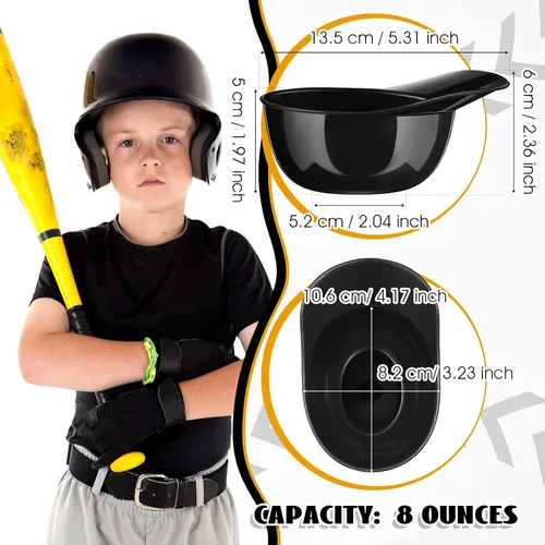 Miniatura 2 de Baderke Cuencos para gorra de béisbol de postre de helado, tazón de 8 onzas, mini tazones para casco, vasos de plástico para suministros de fiesta