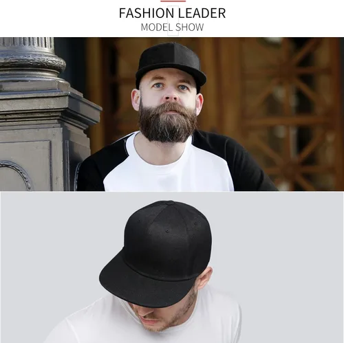 Miniatura 4 de Negi Snapback Hats for Men Black hat Flat Bill Men Blank Hats Trucker Cool lids Flat