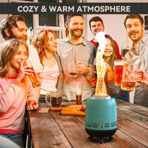 Miniatura 6 de Fogata de mesa que quema maderas/pellets, chimenea pequeña portátil con bolsa de almacenamiento para camping, tailgating, RV, patio, patio trasero