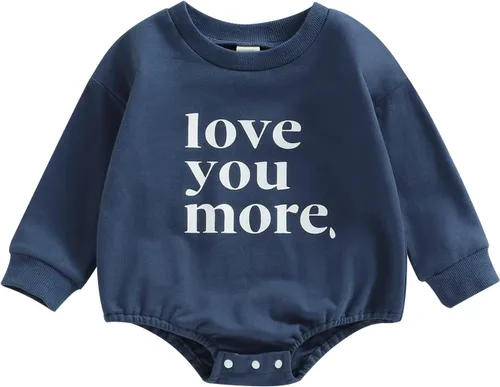 Enterizo de manga larga con estampado de letras para bebés, niñas y niños