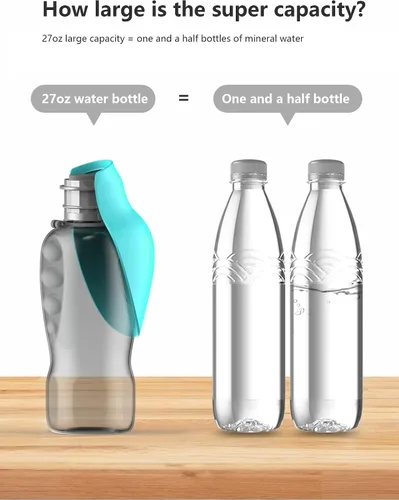 Miniatura 3 de Kalimdor Botella de agua para perros, dispensador de agua portátil a prueba de fugas para cachorros con alimentador para mascotas, caminar al aire