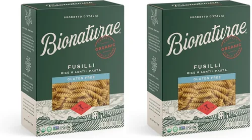 Miniatura 11 de Bionaturae Fusilli Pasta Fideos - Pasta orgánica sin gluten, pasta de arroz y lentejas, certificado Kosher, alta proteína, sin OMG, pasta Fusilli