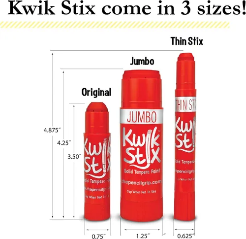Miniatura 7 de Kwik Stix Solid Tempera Paint Stick, 6 colores primarios