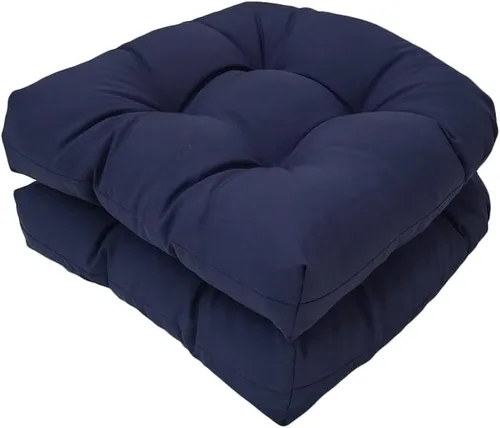 Miniatura 8 de Srutirbo Juego de 2 cojines de asiento para sillas de exterior, impermeables, de 19 x 19 pulgadas, en forma de U, para sillas de patio y sillas