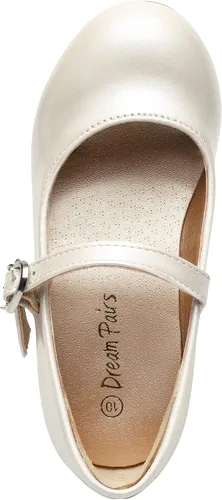 Miniatura 5 de DREAM PAIRS Zapatos de vestir Mary Jane de tacón bajo para niñas con flores de princesa para bodas y fiestas