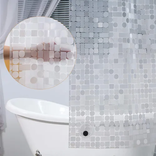 Miniatura 6 de WELTRXE - Cortina de ducha EVA impermeable, transparente de 8G, cortina de ducha de plástico resistente con imanes para cabina de ducha en el baño