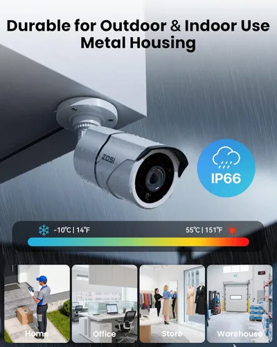Miniatura 3 de ZOSI Sistema de cámara de seguridad para el hogar 8CH 3K Lite, detección de humanos y vehículos, visión nocturna de 120 pies, 4 cámaras de metal