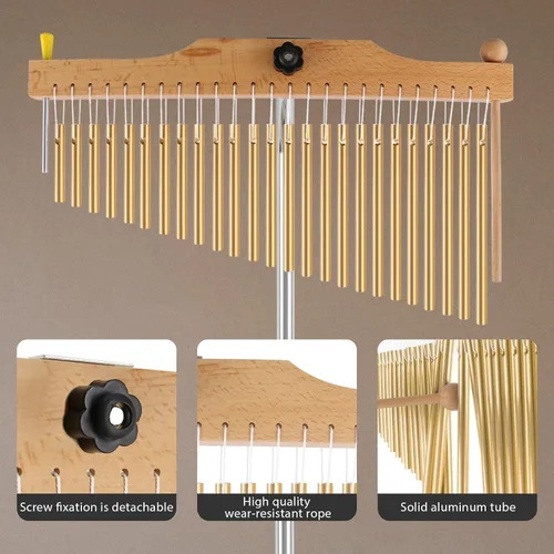 Miniatura 4 de EASTROCK Campanas de 25 notas, instrumentos musicales de percusión, instrumento de una sola fila, barra de campanas, campanas de altura ajustable