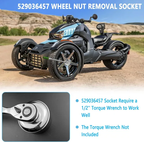 Miniatura 2 de 529036457 Herramienta de extracción de tuercas de rueda para Can-Am Ryker 900 600 Rally, accesorios resistentes para Can Am Ryker, color plateado