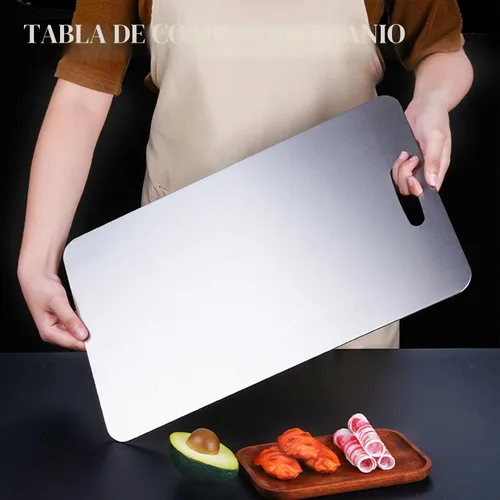 Miniatura 2 de Tabla de Corte de Titanio - Nueva Mejora 2025 Tablas de Corte 100% Puras de Titanio para Cocina, Doble Cara, No Tóxica, Titanware, Tabla de Corte