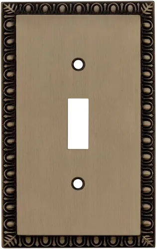 Miniatura 58 de Nostalgic Warehouse Egg & Dart Deco - Cubierta para placa de interruptor de salida eléctrica Bronce intemporal