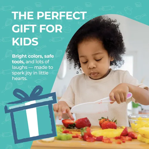 Miniatura 8 de Tovla Jr - Juego de cuchillos seguros para niños para cocina real, cuchillos de cocina para niños pequeños, herramientas de cocina Montessori STEM