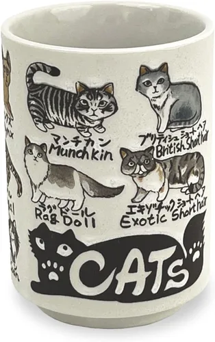 Miniatura 15 de Taza de té japonesa - Cerámica 9 fl oz, Yunomi taza, sushi hecho en Japón (C3-16 Kabuki sukeroku)