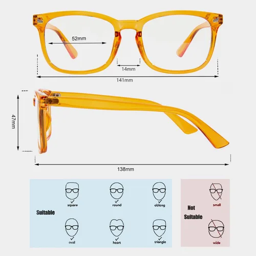 Miniatura 3 de MAXJULI Lentes de bloqueo de luz azul, para lectura de computadora/juegos/TV/teléfonos para mujeres y hombres 6001, Naranja (Gloss Orange), Estándar