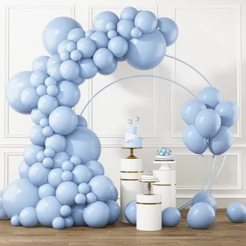 Miniatura 8 de RUBFAC Globos amarillos de diferentes tamaños, 105 piezas de 5/10/12/18 pulgadas, kit de guirnalda de globos amarillos para bodas, baby shower