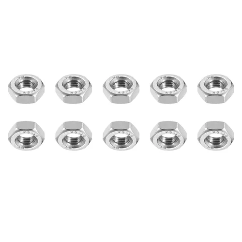 Miniatura 7 de DTGN Tuercas hexagonales M3x0.0.197 in (DxP), paquete de 500, buenas para reparación de garaje en casa, tuercas hexagonales de acero inoxidable 201