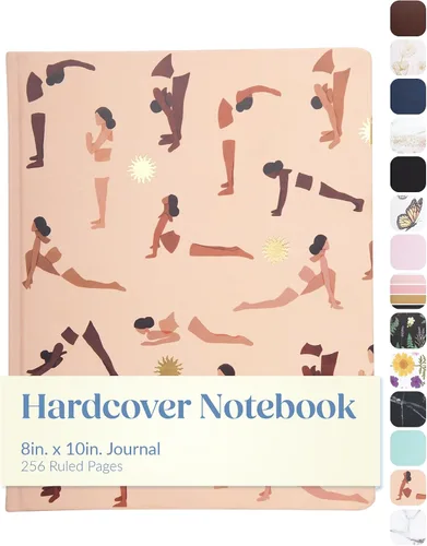 Miniatura 10 de WORLD TRAVELER Eccolo - Diario grande con páginas rayadas, cuaderno de escritura, tapa dura, 256 páginas blancas con líneas, marcador de cinta, se