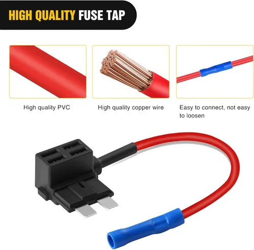Miniatura 6 de Nilight 24 piezas 12 V Fusible para coche, juego de fusibles de añadir a un circuito, portafusibles estándar Mini Micro2 y fusibles de perfil bajo