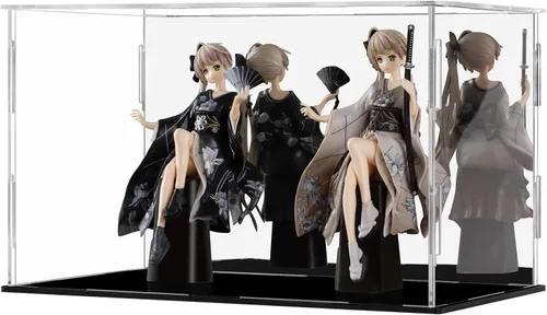 Miniatura 8 de CECOLIC Vitrina de acrílico, caja de almacenamiento transparente, cubo de encimera para coleccionables, figuras de acción, figuras en miniatura