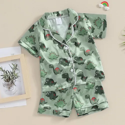 Miniatura 114 de Conjunto de pijama de manga larga con botones para niña pequeña, conjunto de ropa de dormir