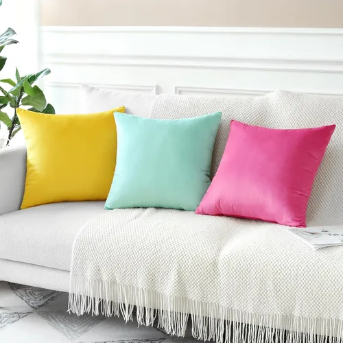 Miniatura 7 de Artscope Fundas de Almohada de Terciopelo de Lujo Fundas de Almohadas Cuadradas Decorativas Fundas de Cojines Suaves Sólidas para Sofá de Sala Sofá