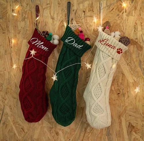 Miniatura 4 de Custom Christmas Stocking Personalized Name- Customized Stockings for Christmas Stocking with Name Personalized Christmas Stockings White Stockings
