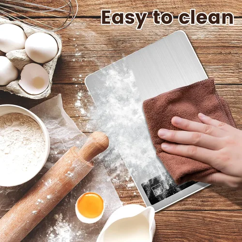 Miniatura 3 de Báscula de alimentos de 33 libras, báscula digital de cocina con baterías y carga USB, graduación precisa de 1g/0.05oz, acero inoxidable impermeable