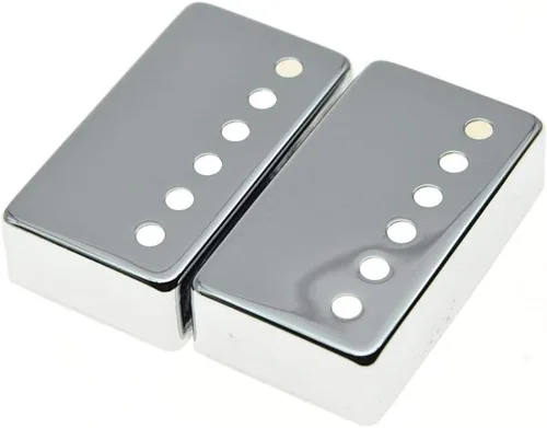 Miniatura 3 de KAISH Humbucker - Juego de 2 cubiertas de pastilla de guitarra Humbucker de latón 1.937 in/2.047 in espaciado para pastilla cubiertas cromadas Cromo