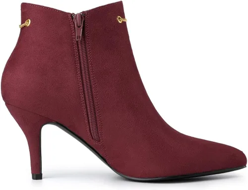 Miniatura 6 de Allegra K Botines de tacón de aguja con cremallera lateral y punta puntiaguda para mujer