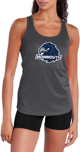 Miniatura 265 de Camiseta deportiva sin mangas oficial de la NCAA Collegiate para mujer, con espalda cruzada, logotipo primario, colección carbón