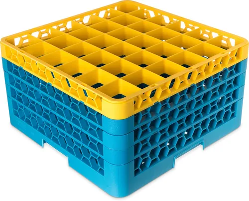 Miniatura 43 de Carlisle FoodService Products RG9-214 OptiClean Estante de vidrio con 9 compartimentos con 2 extensores, 7.12 pulgadas, polipropileno, azul