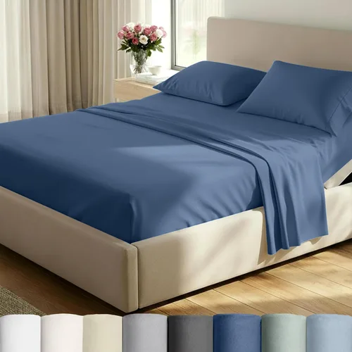 Miniatura 35 de California Design Den Sábanas de cama tamaño individual, sábanas suaves de 100% algodón con bolsillos profundos elásticos, 500 hilos satinados, 13