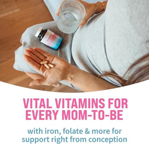 Miniatura 2 de GoBiotix Vitaminas prenatales veganas con hierro, calcio, vitamina D2, C, zinc y ácido fólico para mujeres embarazadas y antes del embarazo