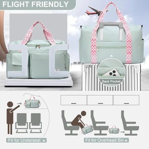Miniatura 62 de Pequeña bolsa de gimnasio para mujer, bolsa de viaje con compartimento para zapatos