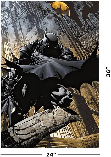 Miniatura 2 de Batman - Póster impreso de DC Comics (El caballero oscuro agachándose en gárgola) (tamaño 24 x 36 pulgadas)