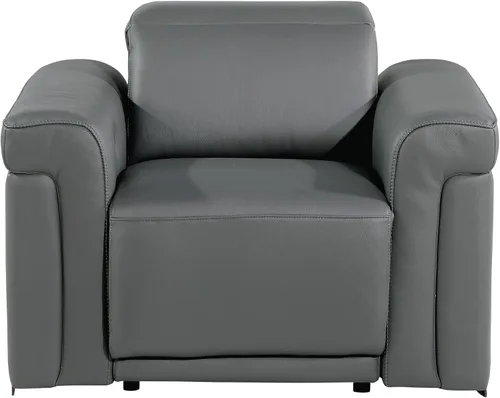 Miniatura 22 de Blackjack Furniture Mario - Sofá biplaza reclinable de cuero italiano de grano superior con reposacabezas y asientos ajustables, cargadores USB