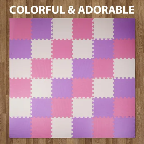 Miniatura 8 de BalanceFrom Foam Floor Tiles for Kids - Non-Toxic Comfortable Baby Play Mat and Interlocking Foam Tiles for Crawling & Development, Soft Play Mat