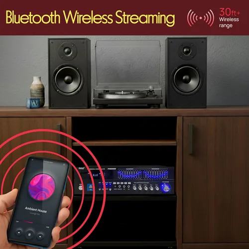 Miniatura 3 de Pyle - Amplificador híbrido Bluetooth para el hogar - Receptor de amplificador de potencia estéreo de montaje en rack de 6 canales, 2000 W