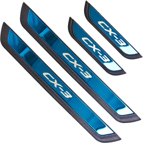 Miniatura 2 de Kit de protector de umbral de puerta inoxidable para Mazda CX-3 2016-2023 (texto azul CX 3)
