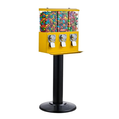 Miniatura 10 de VEVOR Máquina Expendedora Comercial, Dispensador de Dulces de Triple Compartimento con Soporte de Hierro, Máquina de Chicles y Dulces para Negocios
