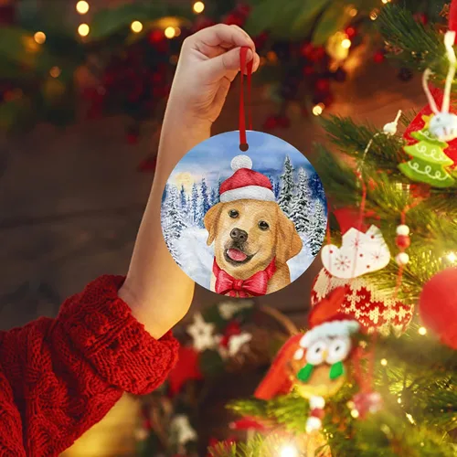 Miniatura 6 de Labrador Retriever Adorno de Navidad para perro para decoración del árbol de Navidad, copo de nieve, adorno de Navidad de invierno, adorno colgante